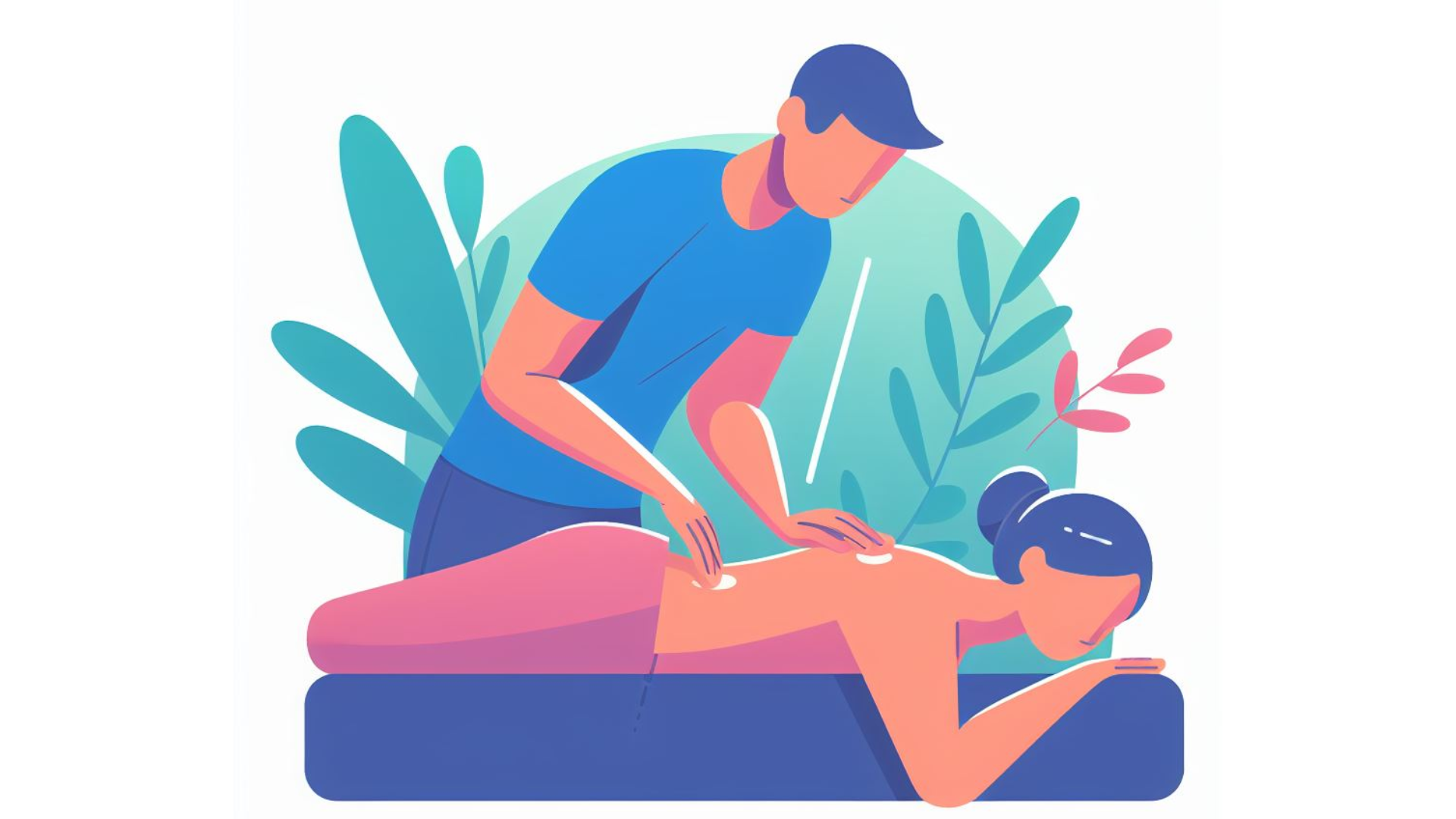 Imagem Vetor de Homem fazendo massagem em uma mulher