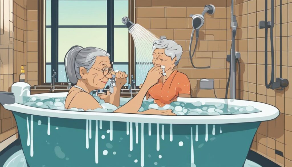 Dicas de banho para idosos sentados
